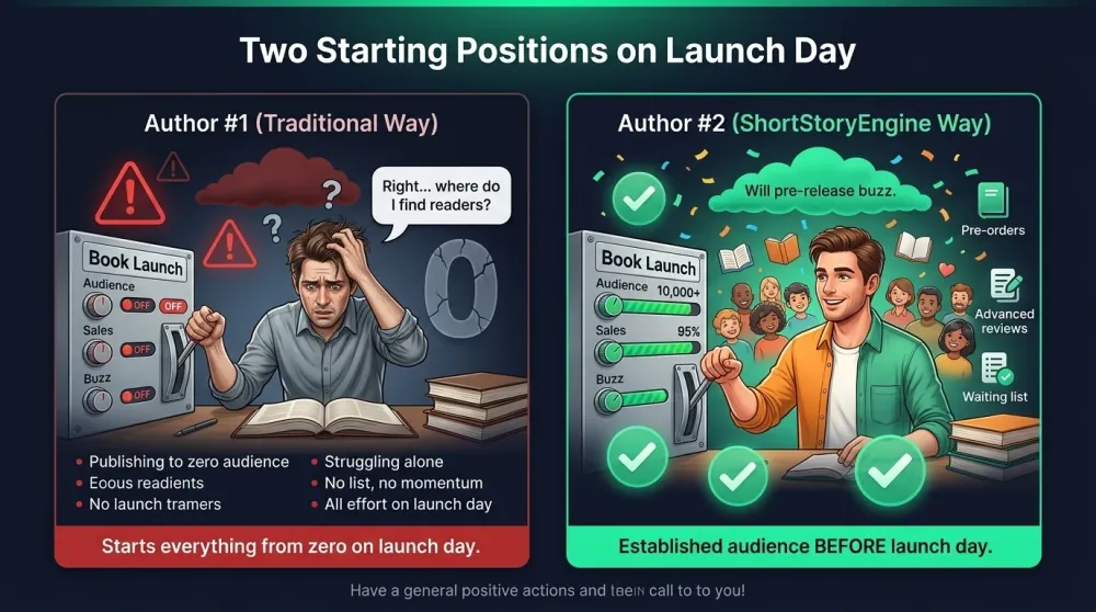 KDP author launch comparison: launch from zero versus building an audience with short stories